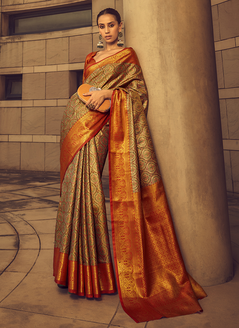 Buy Wedding Wear Purple Weaving Brocade Silk Saree Online From Surat  Wholesale Shop.