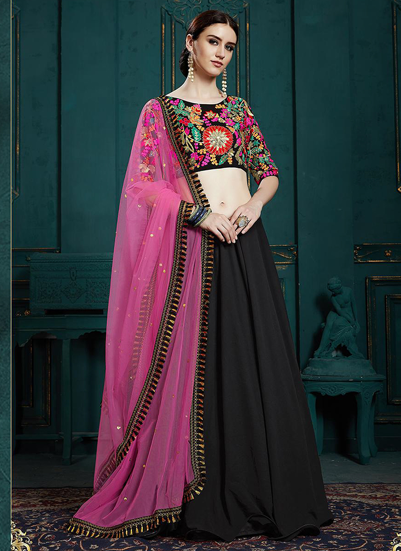 Best Selling | Black Plain Lehenga Choli and Black Plain Chaniya Choli  Online Shopping