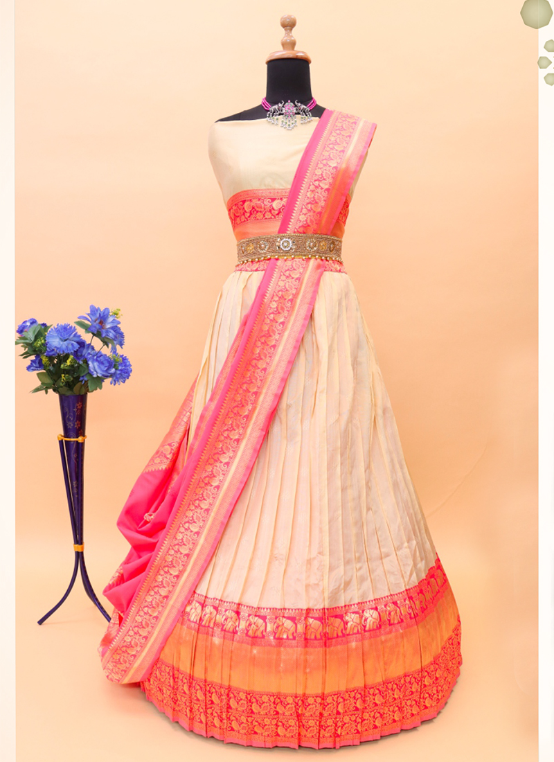 Latest Banarasi Silk Woven Pattu Lehenga - HALFSAREE STUDIO - 4230633