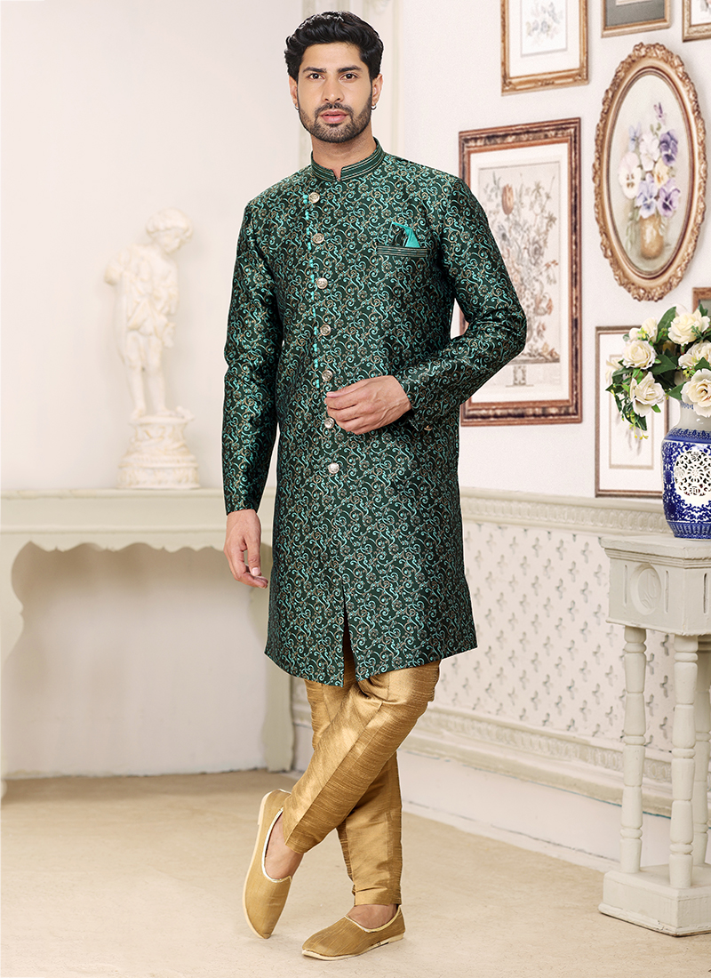 Jacquard indo cheap western sherwani