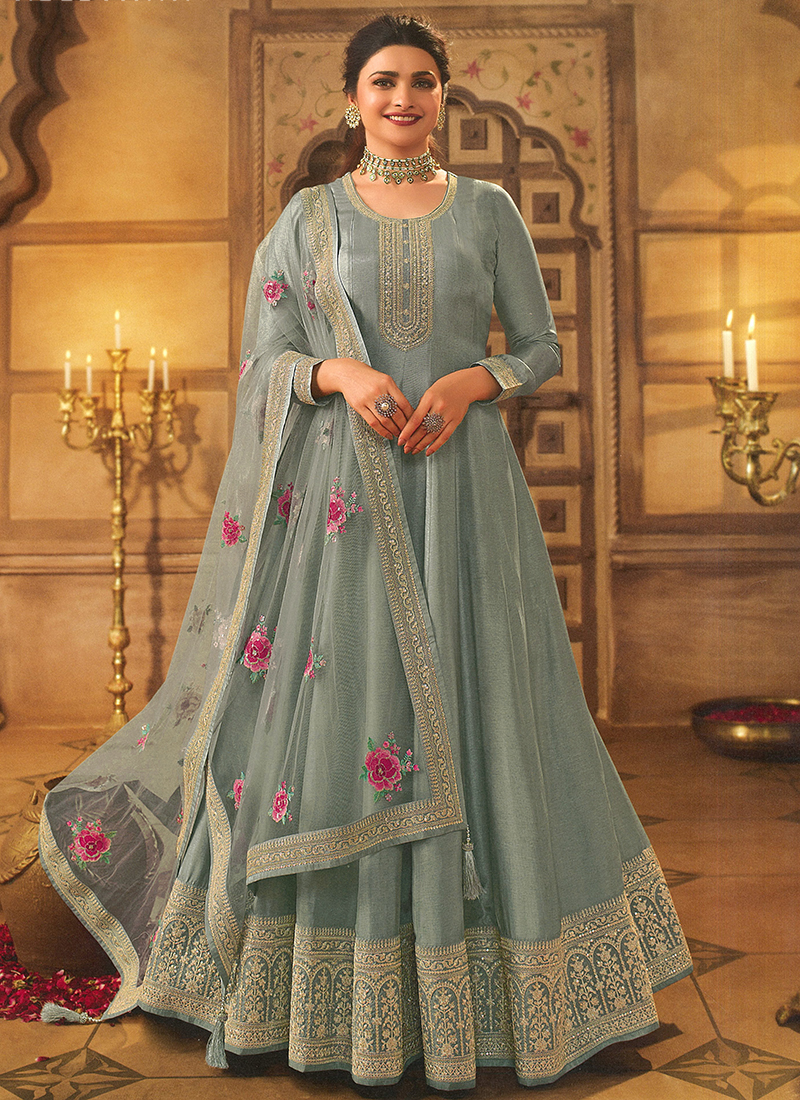 Grey Color Style Party Wear Suit at best price in Surat by Sky Sarees | ID:  8727782862