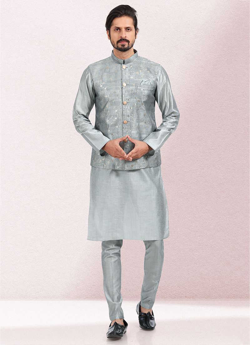 Gray color kurta discount pajama