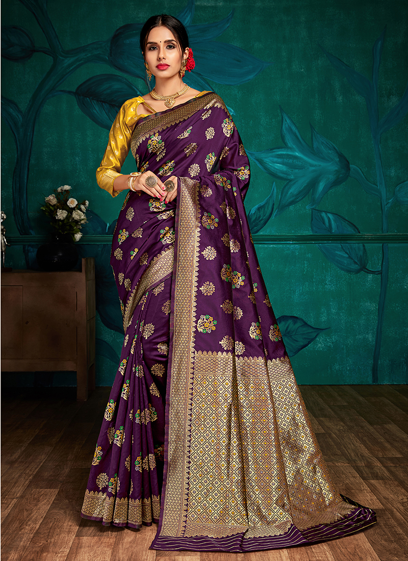 SELF Party Wear & Wedding Wear Banarasi Silk Saree at Rs 1099 in Surat