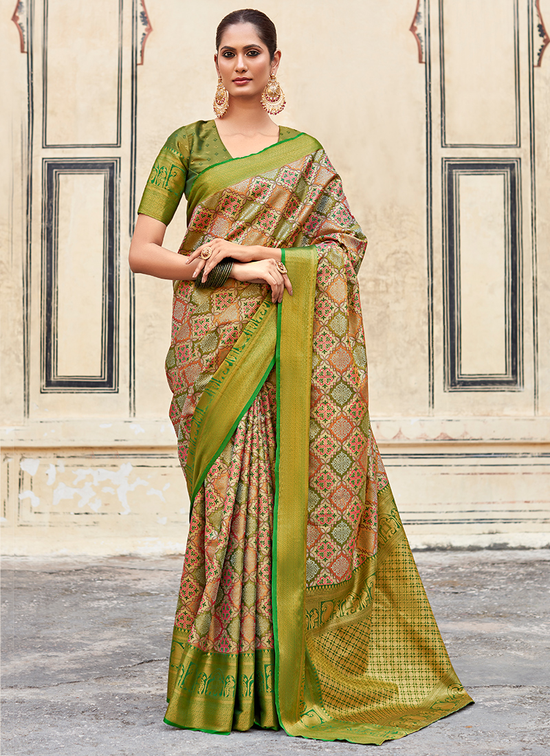 Parsi Cross Stitch Work Designer Italian Crepe Silk Saree in Beige, Ma –  Bengal Looms India