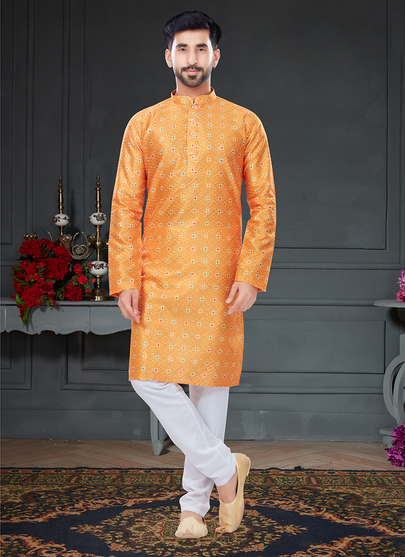 Kurta pajama orange discount colour