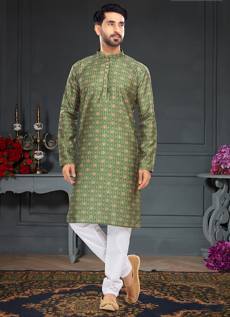 Olive colour kurta cheap pajama