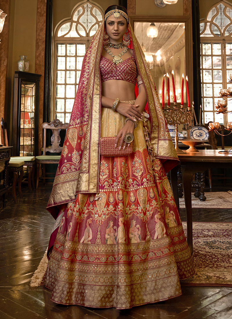 Buy Maroon Bridal Lehenga For Women Online