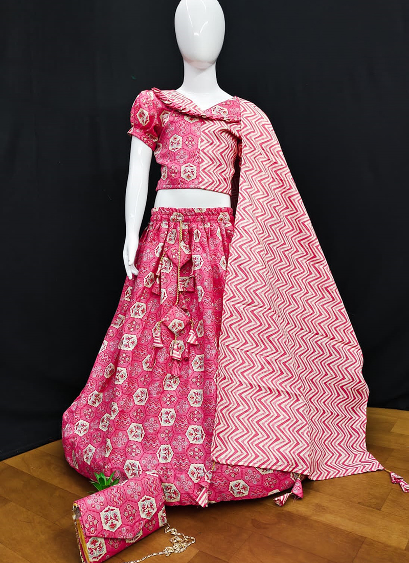 Ahhaaaa Kids Ethnic Cotton Lehenga Choli Chania Choli Set For Baby Girls -  Walmart.com