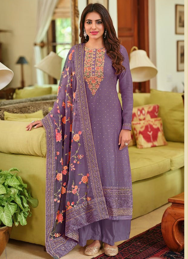 Purple - Pure Georgette - Buy Salwar Suits for Women Online in Latest  Designs