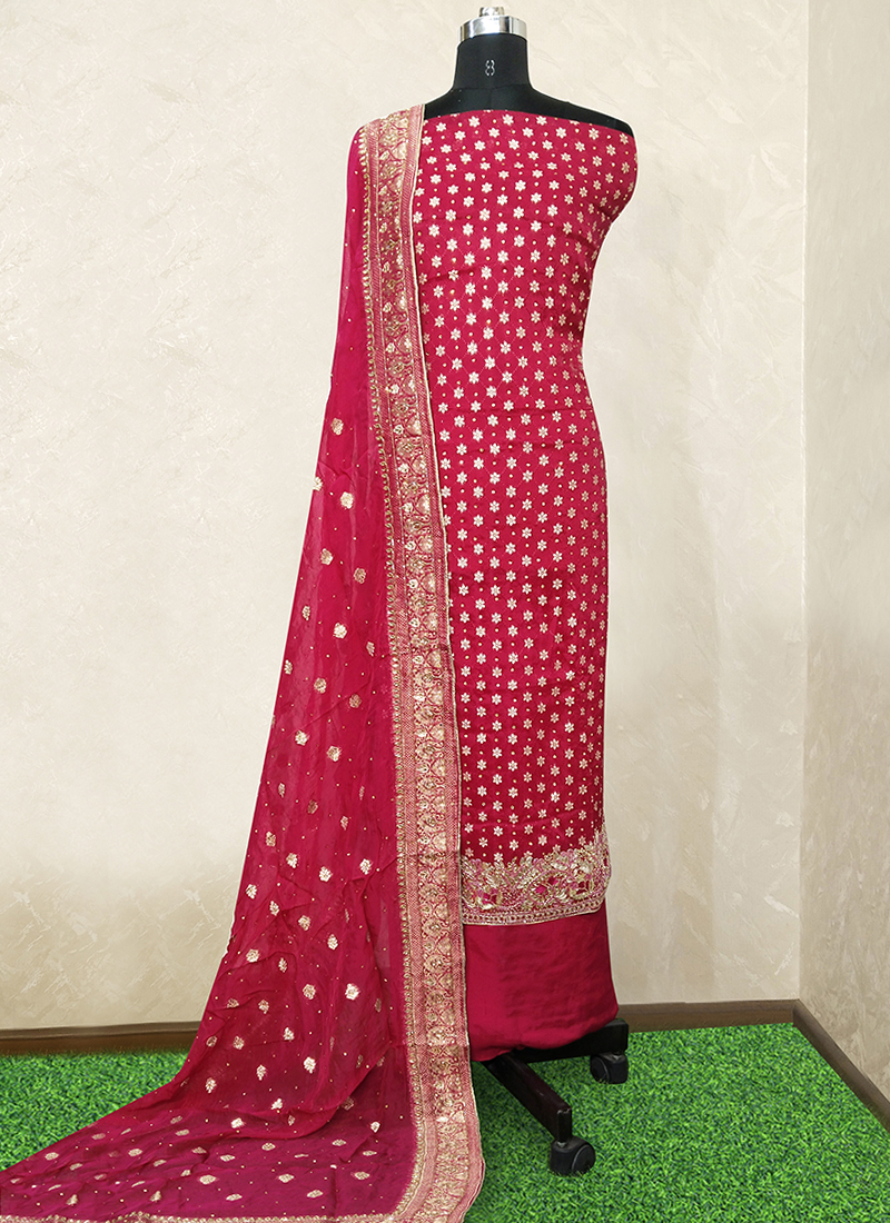 Traditional Women Unstitched Modal Punjabi Suit Salwar Suits & Dress  Materials | eBay