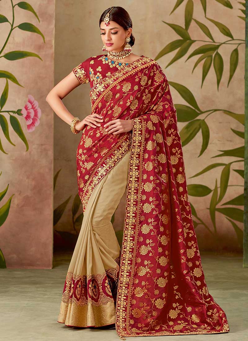 Present some unique print and foilt with sequins work saree collection