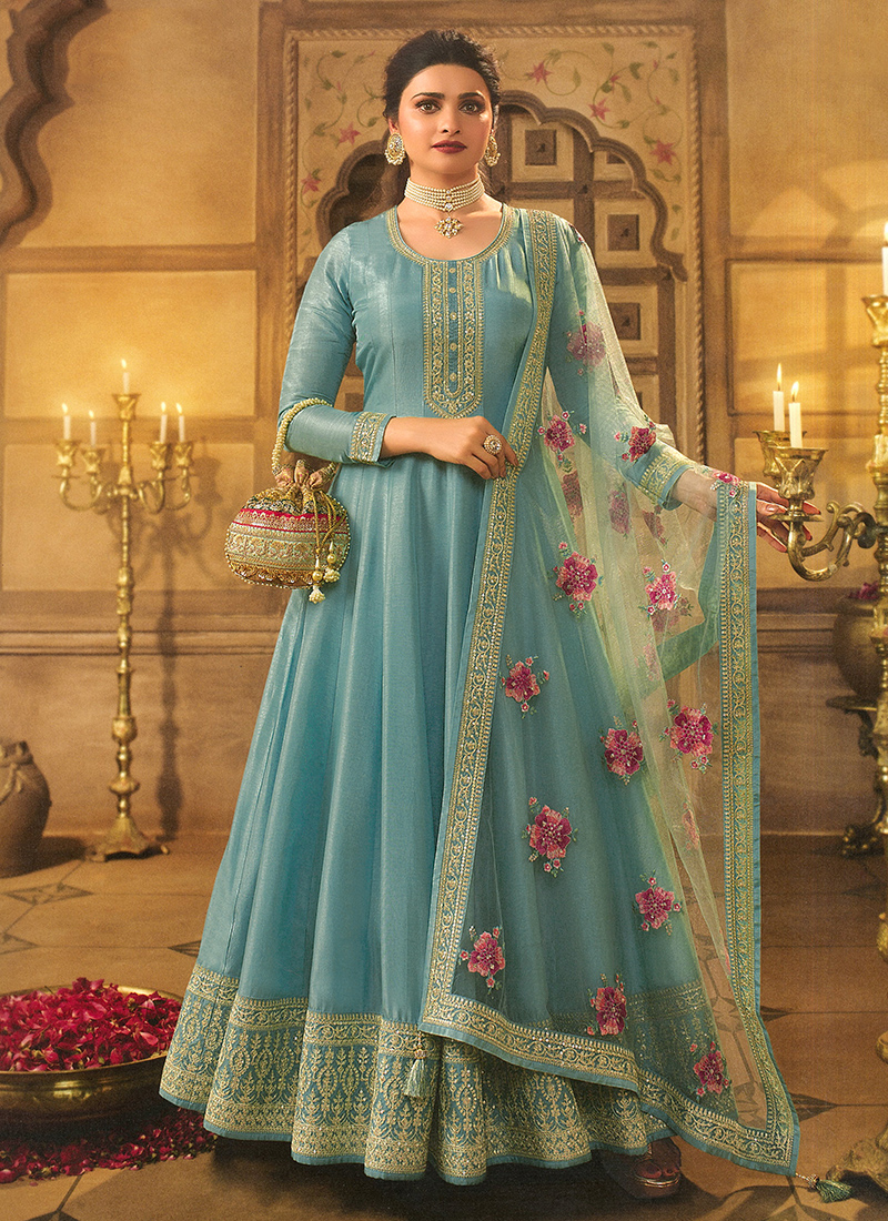 Trending | Blue Palazzo Art Silk Anarkali Suits, Blue Palazzo Art Silk  Anarkali Salwar Kameez and Blue Palazzo Art Silk Anarkali Salwar Suits  Online Shopping