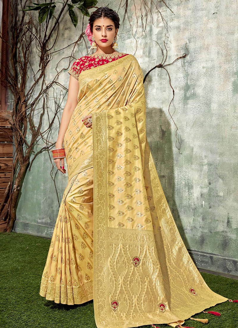 Buy Saree | Green And Yellow Designer Wedding Saree