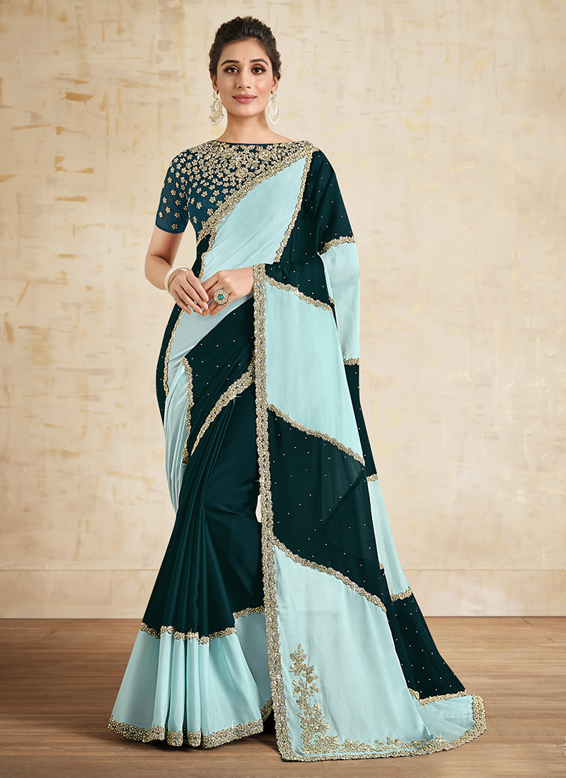 Trending | Aqua Blue Traditional Wedding Sarees and Aqua Blue Traditional  Wedding Saris online shopping