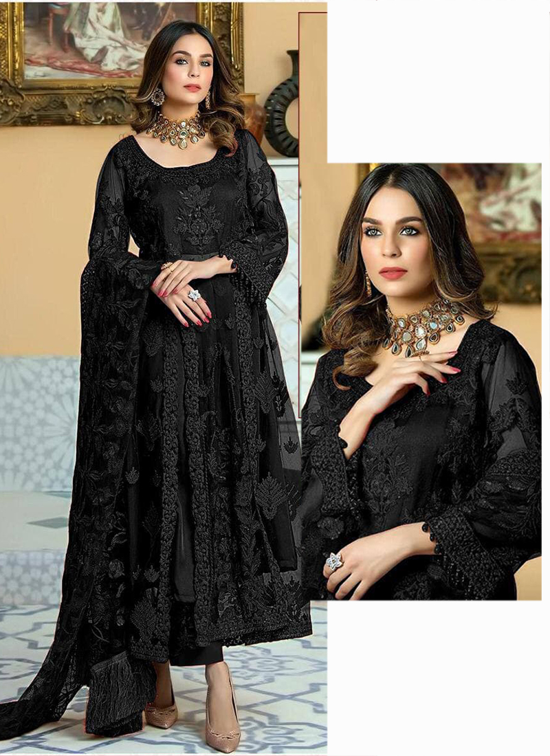 Black net hotsell dress pakistani