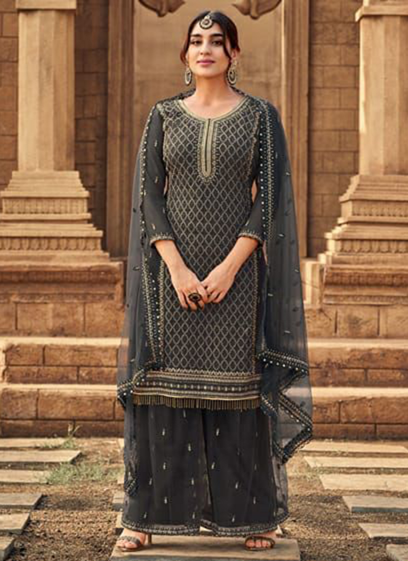 Black and outlet golden palazzo suit