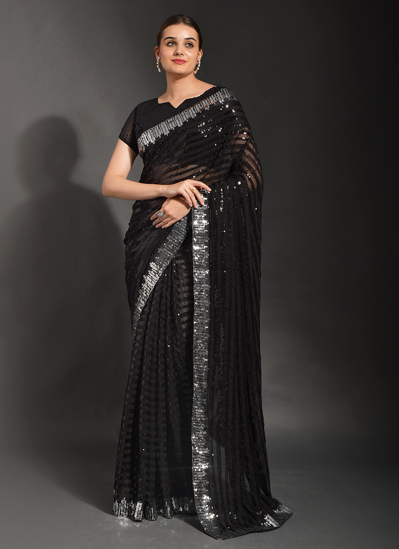 Buy Kiara Advani Sequence Sari. Black Sequins Saree for Women. Bollywood  Party Wear Indian Ethnic Traditional Sari. Designer Sari Online in India -  Etsy