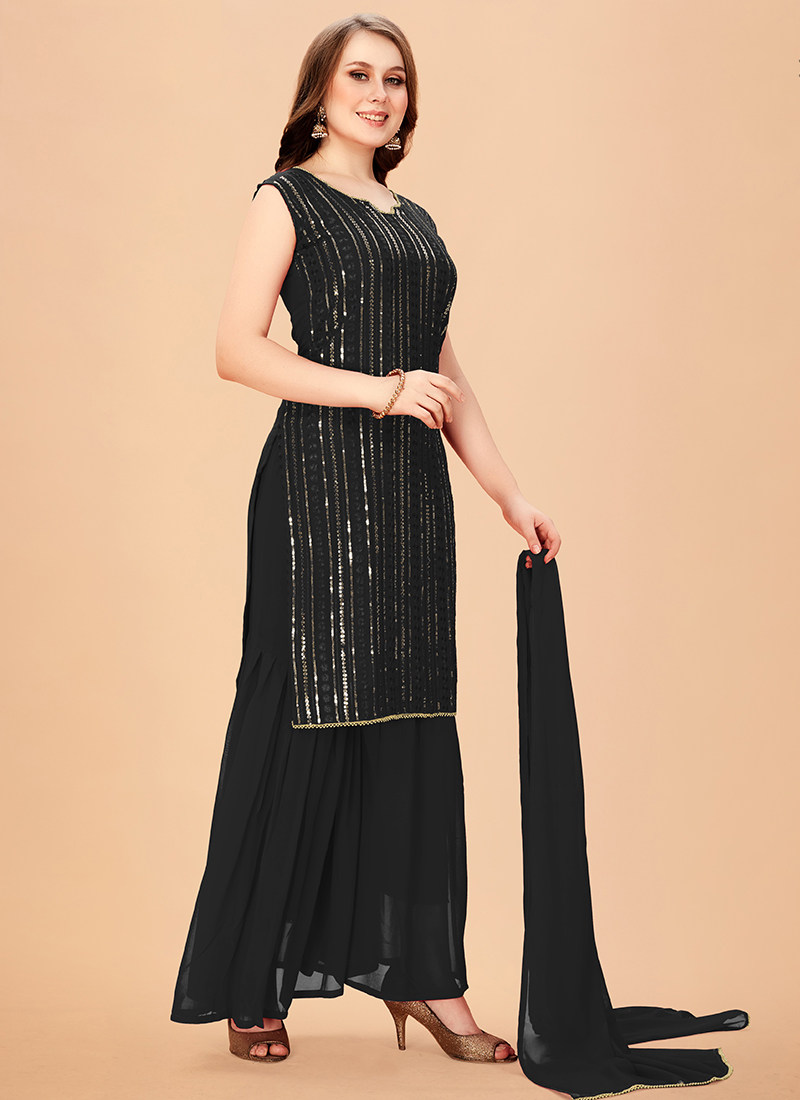 Black sequin salwar discount kameez