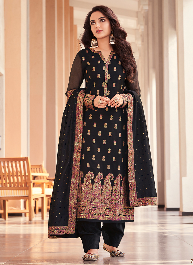 Black silk outlet salwar suit