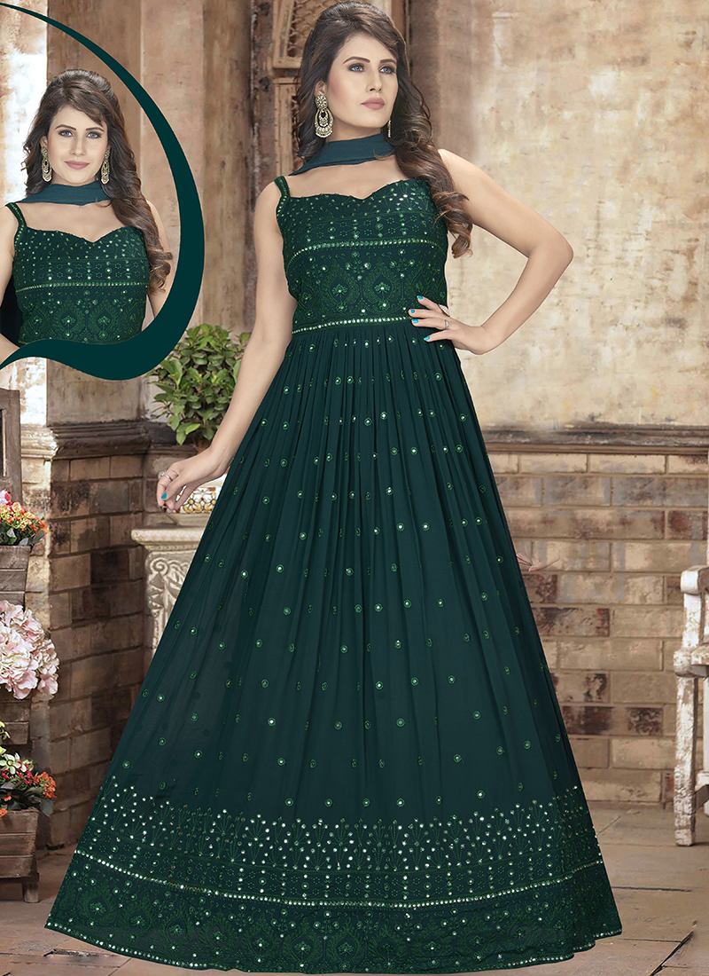 Glowing Green Colour Georgette Embroidered Pakistani dress – Apparel  Designer