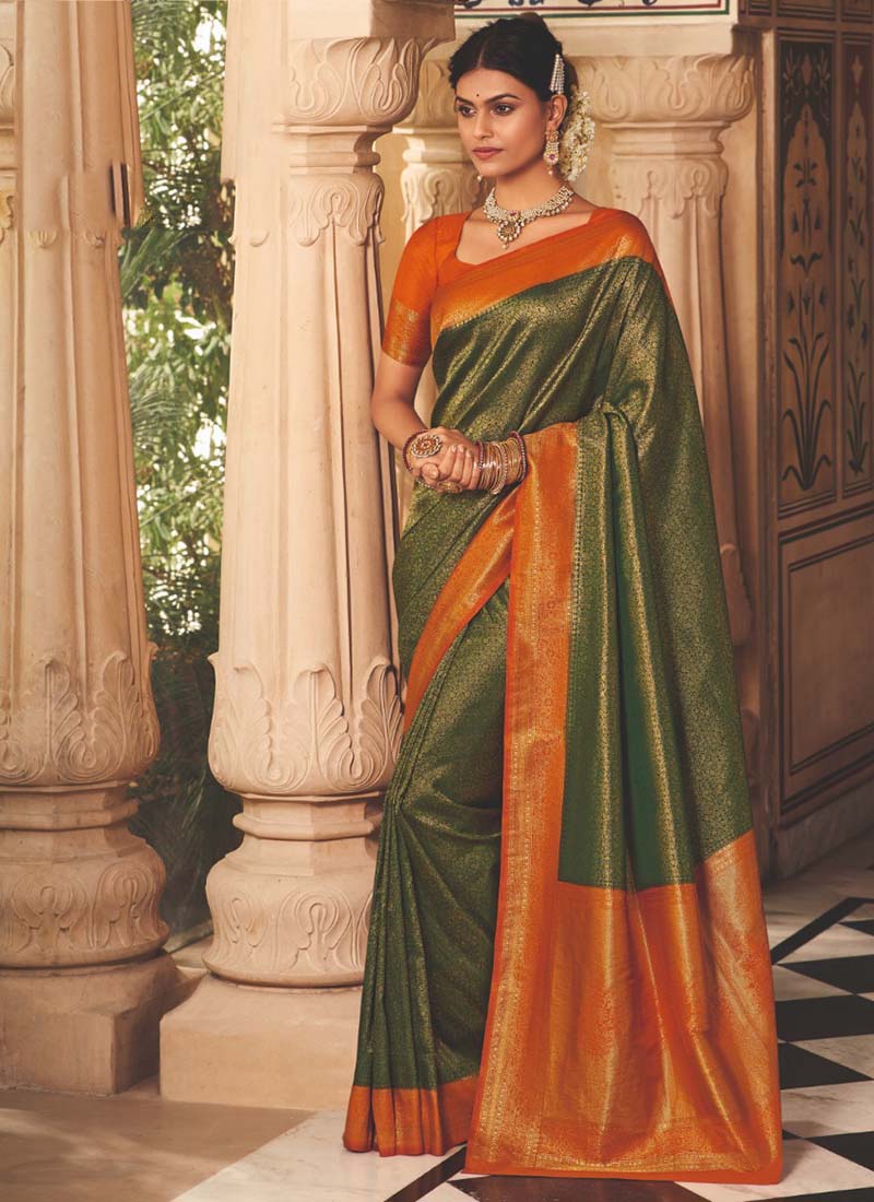 Buy Pear Green Kanjivaram Saree online-Karagiri – Karagiri Global