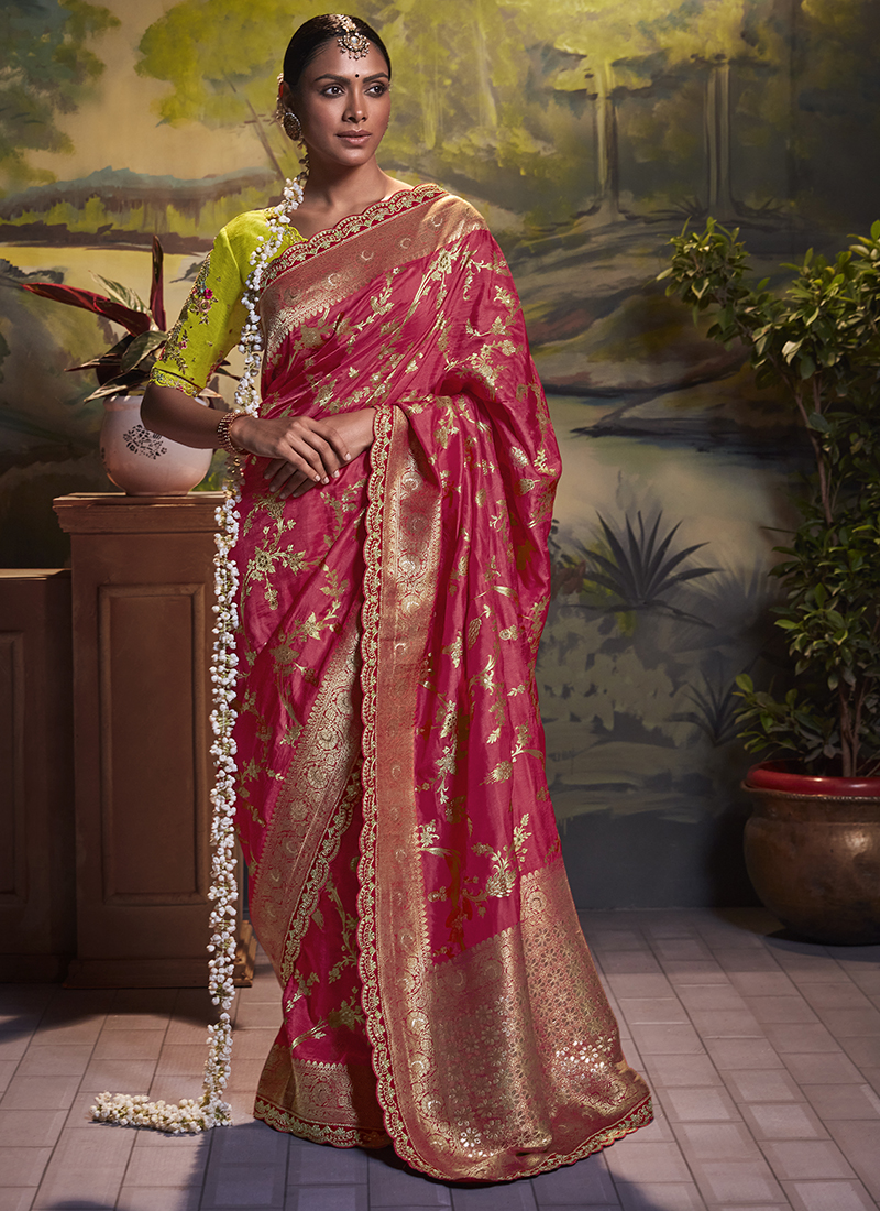 Pure Silk by Cotton Orange Saree with Red and Golden Zari Pallu – Silksaga  Studio