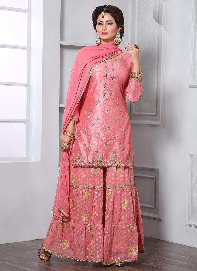 Ladies flavour lunch by keshvi Premium Festival leheriya Collection readymade  sharara suit catalog at wholesale price