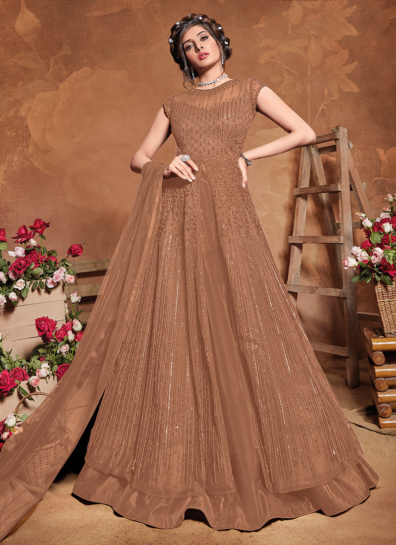 Embroidered Engagement Floor Length Anarkali Suit buy online - Popular