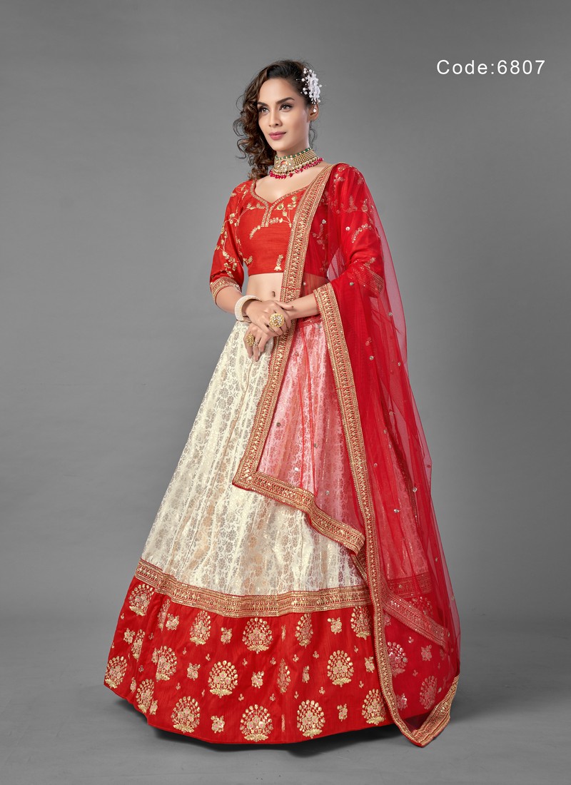 Lakhanavi cotton thread &zari work combine with Beautiful broad lace  Designer Wedding Lehengacholi at Rs 14999 in Surat