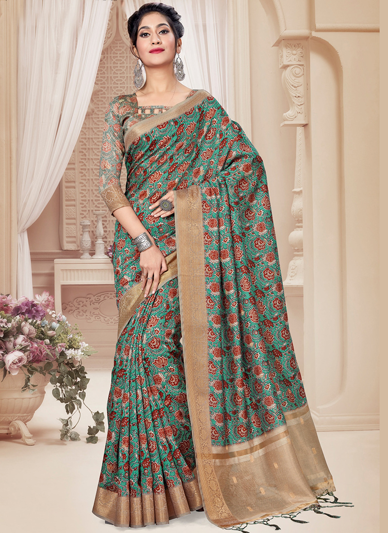 Designer Printed art Silk Saree