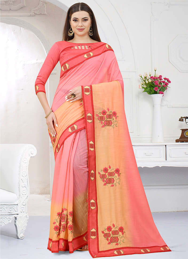 fancy sarees gajri colour