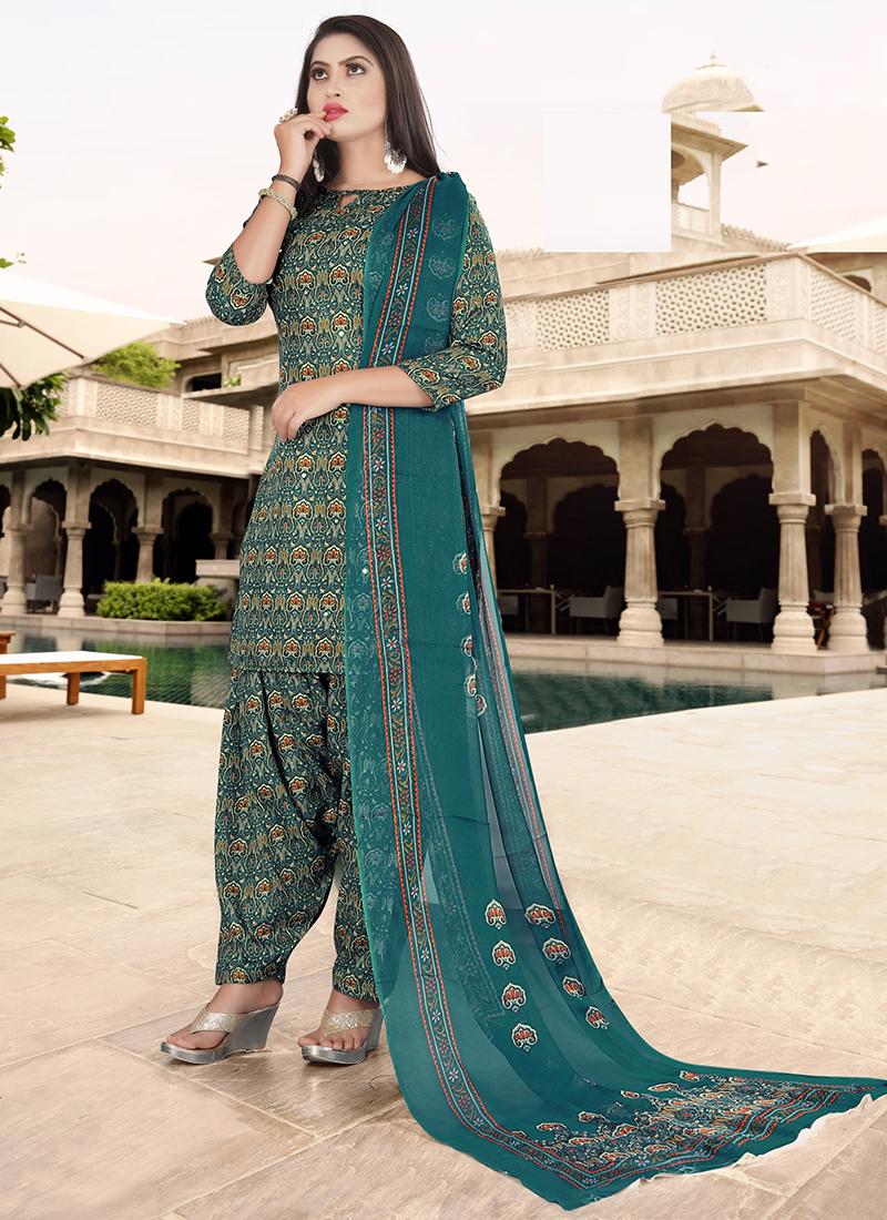 Amazon.com: Ready to Wear Indian Style Crepe Fabric Patiyala Designer  Salwar Suit for Women with Matching Dupatta (Patiyala Suit) : Clothing,  Shoes & Jewelry