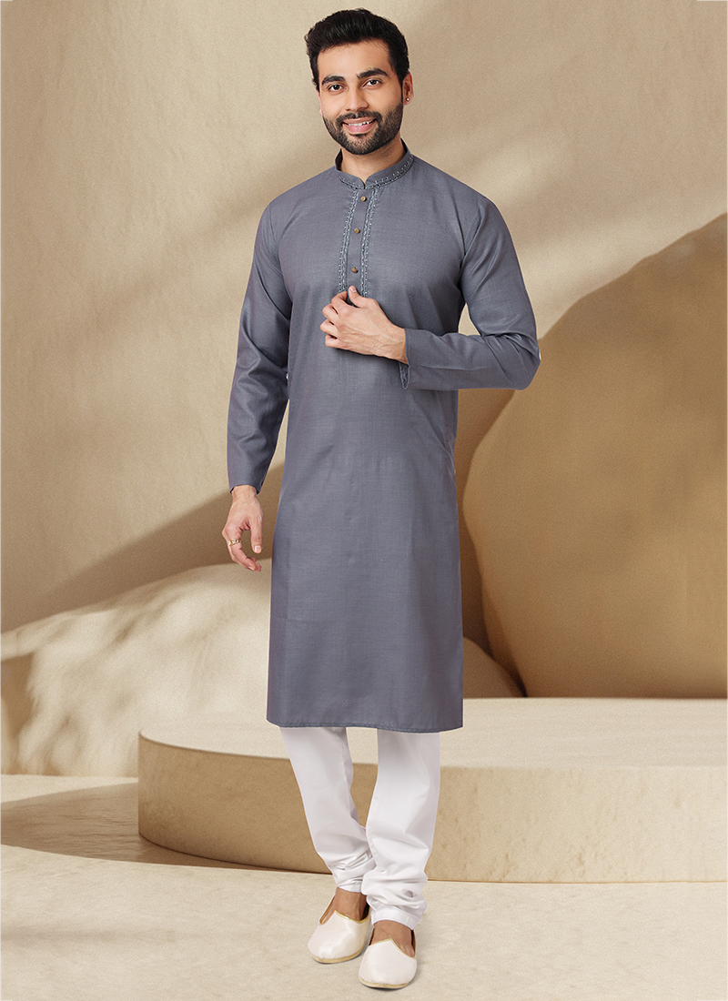 Grey colour kurta online pajama