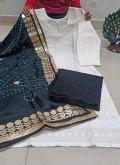Black Lucknowi Work Cotton Readymade Salwar Suit