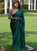 Green Weaving Satin Silk Saree