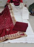 Maroon Lucknowi Work Cotton Readymade Salwar Suit