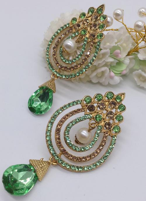 Buy JMBW International Alloy Jhumki Earring Green (Girls) Online at Best  Prices in India - JioMart.