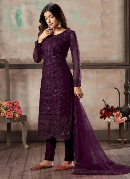 purple churidar dress