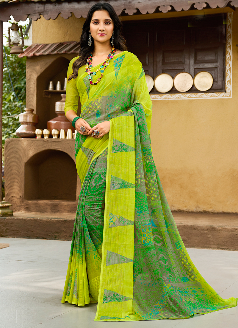 Buy Light Green Georgette Saree online-Karagiri – Karagiri Global