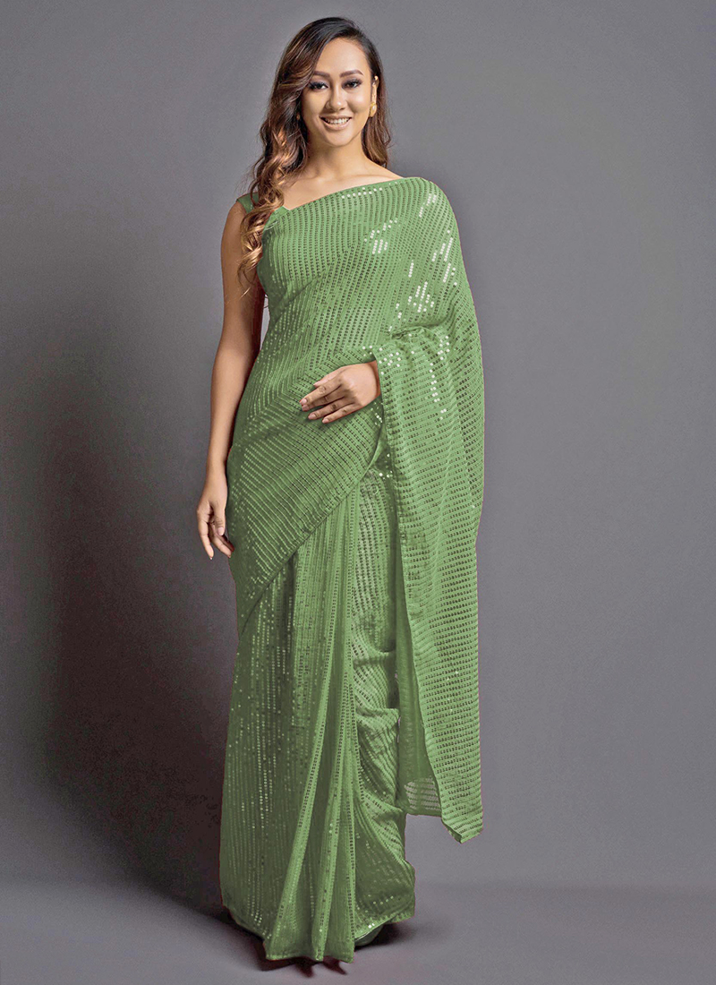 Buy Green Sarees for Women by ZEEL CLOTHING Online | Ajio.com