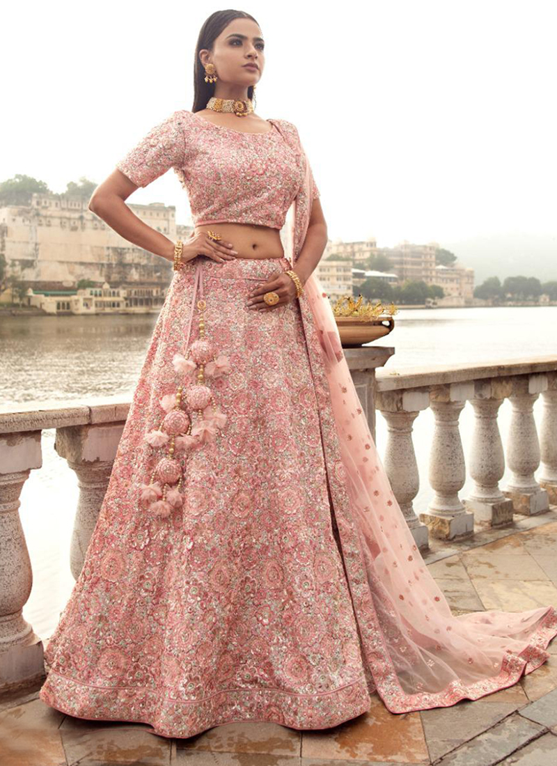 Baby pink lehenga outlet choli