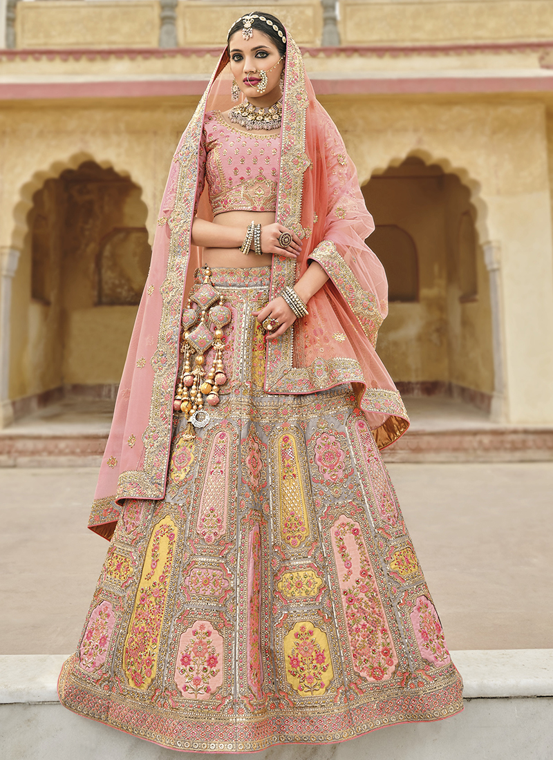 Light Green Color Wedding Lehenga Choli in Net With Sequence Embroidery  Work in USA, UK, Malaysia, South Africa, Dubai, Singapore