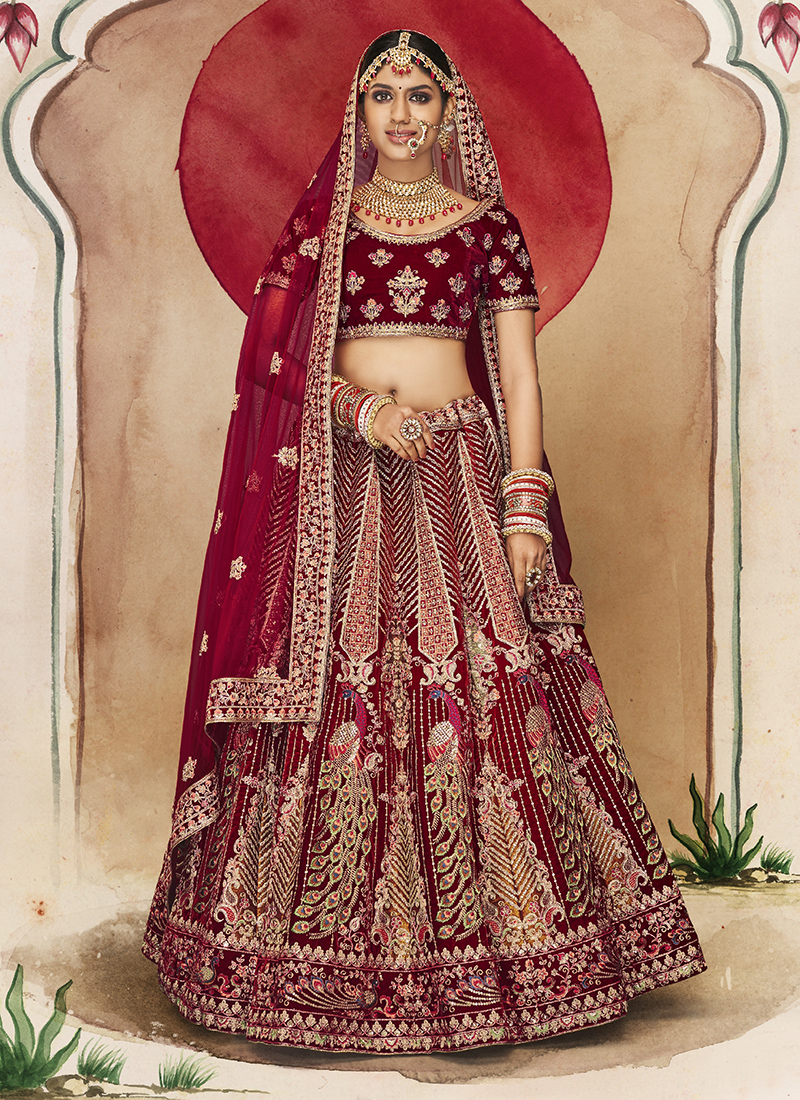 Red Nylon And Satin Embroidered Lehenga Choli Size: Medium at Best Price in  Surat | Aasvaa Fashion