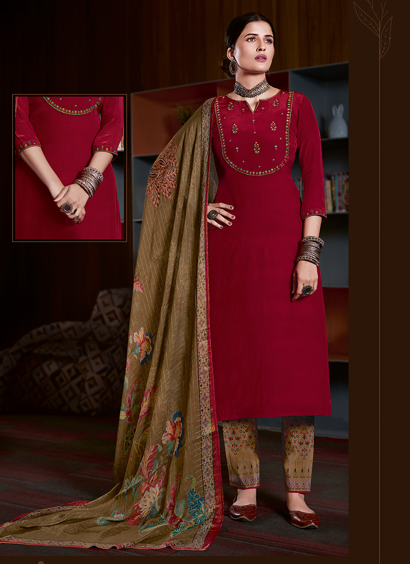 Samah Crepe Floral Print Salwar Suit Material Price in India - Buy Samah  Crepe Floral Print Salwar Suit Material online at Flipkart.com