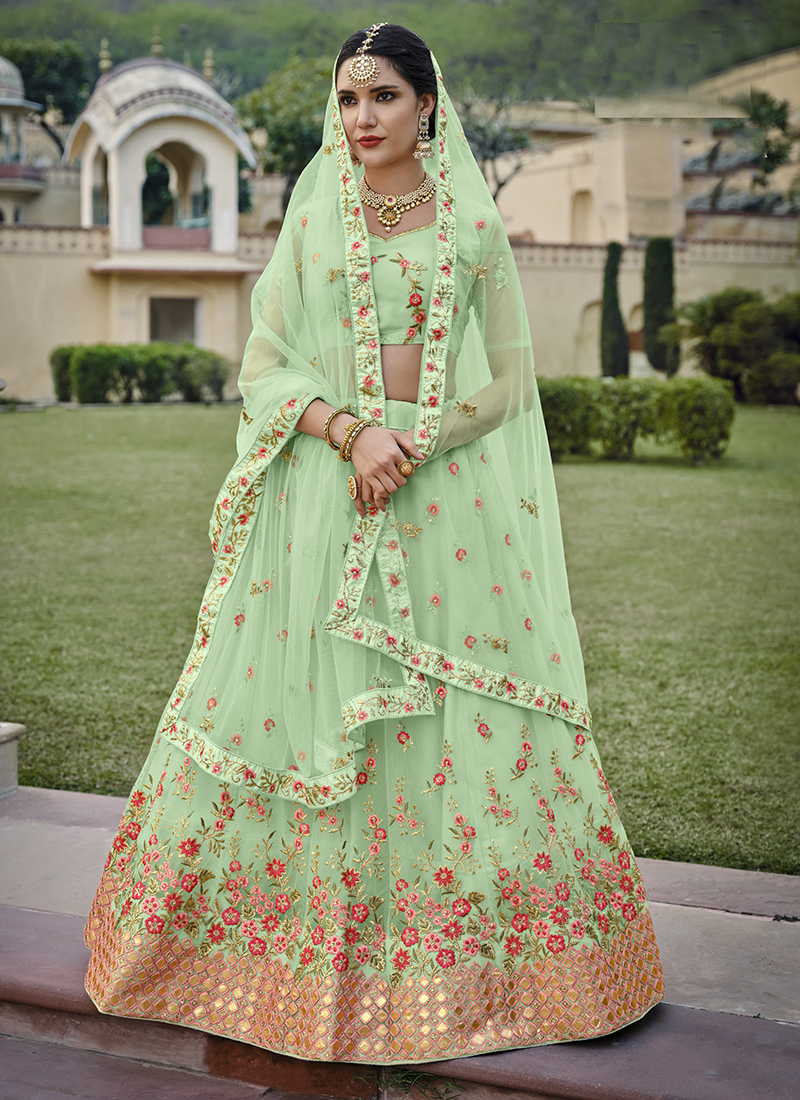 Rani pink Colour Embroidered Attractive Party Wear Silk Lehenga choli