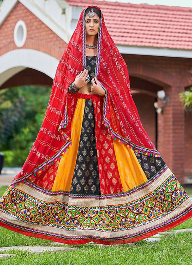 Buy fashionyamuna Women's Rajasthani Georgette Embroidery Work Lehenga Kurti  With Dupatta Set (Green,Free Size) at Amazon.in