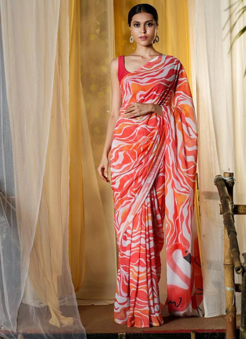 Sorcerous Multi Colour Printed Saree For Women-Ladyindia.Com – Lady India