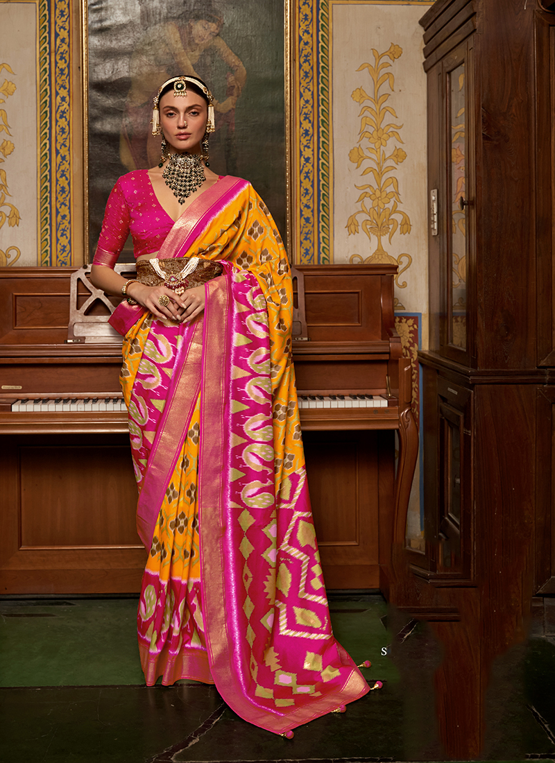 Buy Traditional Wear Violet Patola Silk Saree Online From Surat Wholesale  Shop.