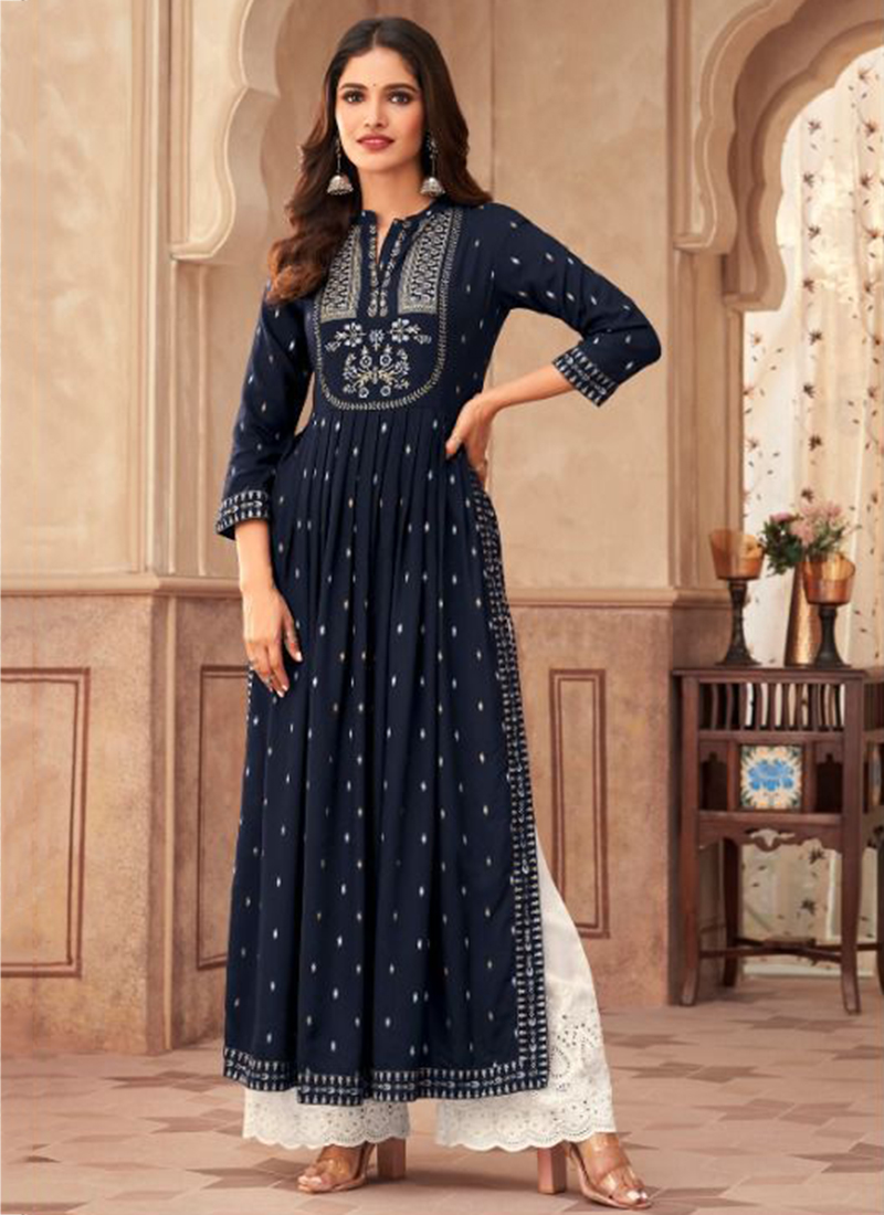 Buy Black Printed Georgette Floral Sleeveless Long Kurti Online in India |  Colorauction