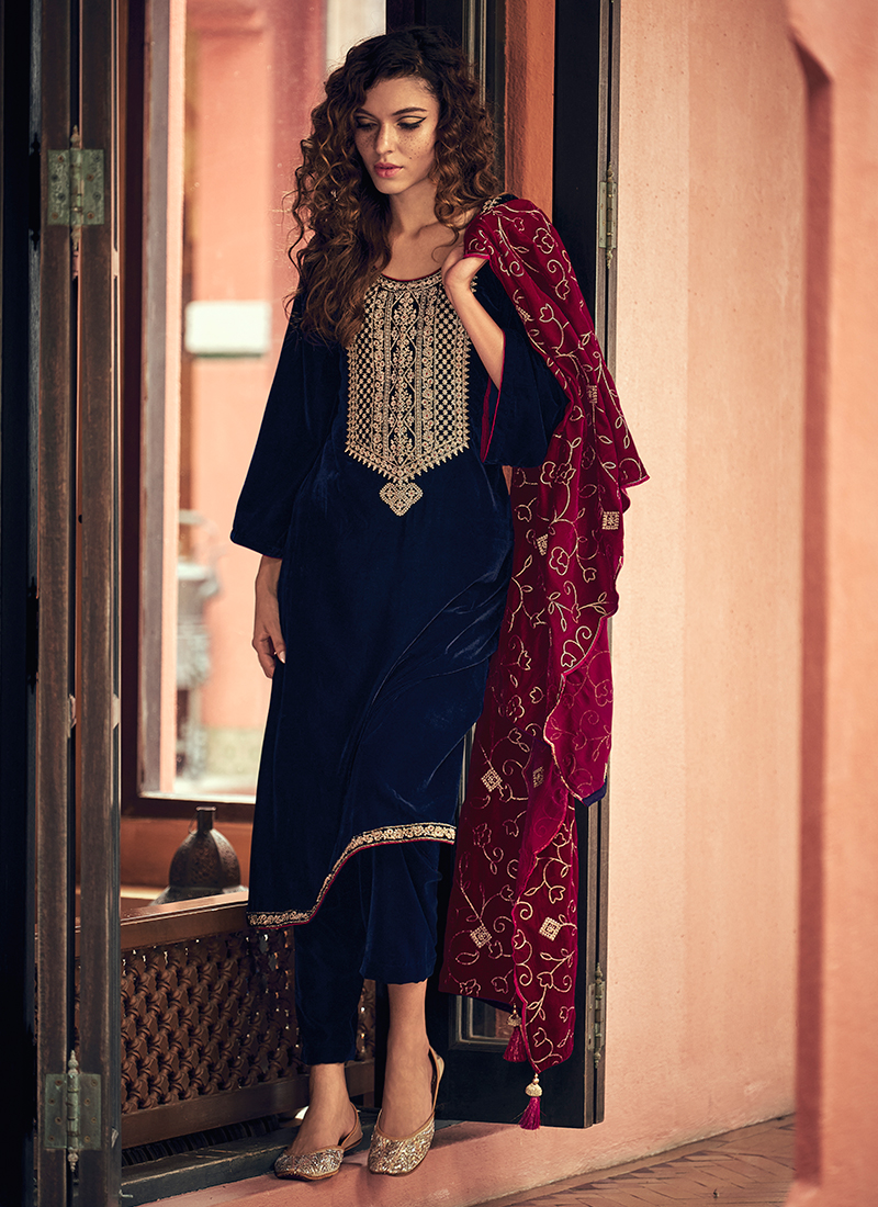 Velvet salwar hot sale suit online